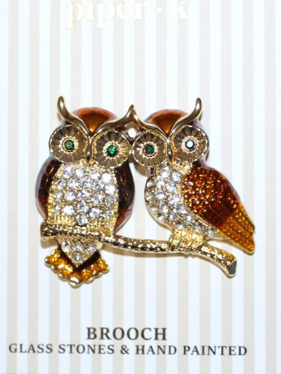 Piper K Jewelry - NWT PIPER-K Stunning dual owl brooch